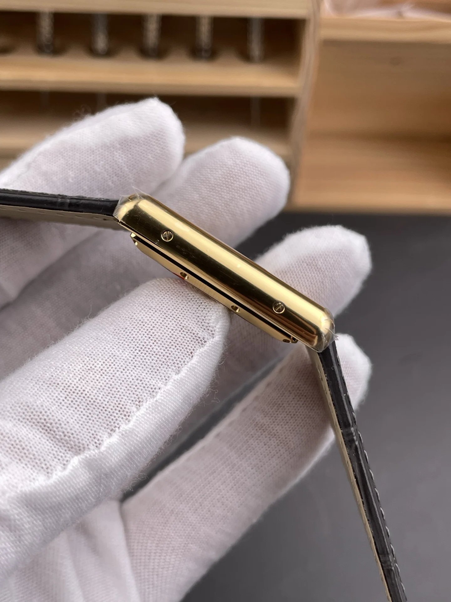 Cartier Tank Rose Gold — photographed off the sweep