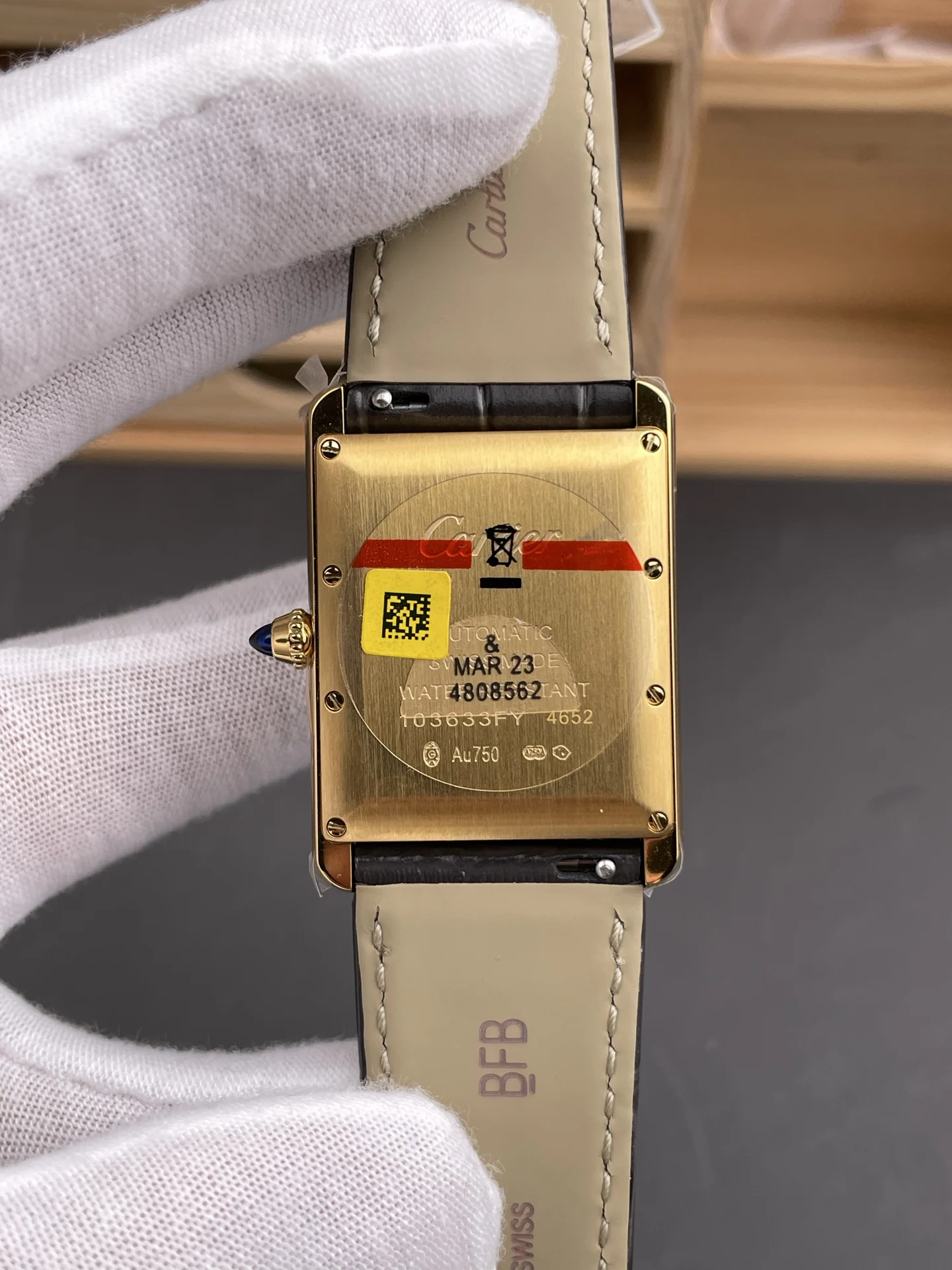 Cartier Tank Rose Gold — photographed off the sweep