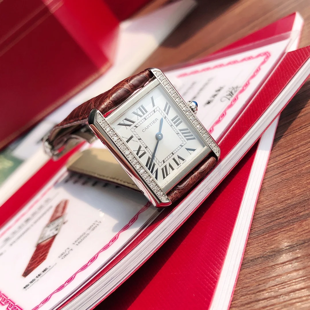 Cartier Tank Steel 31mm — photographed off the sweep