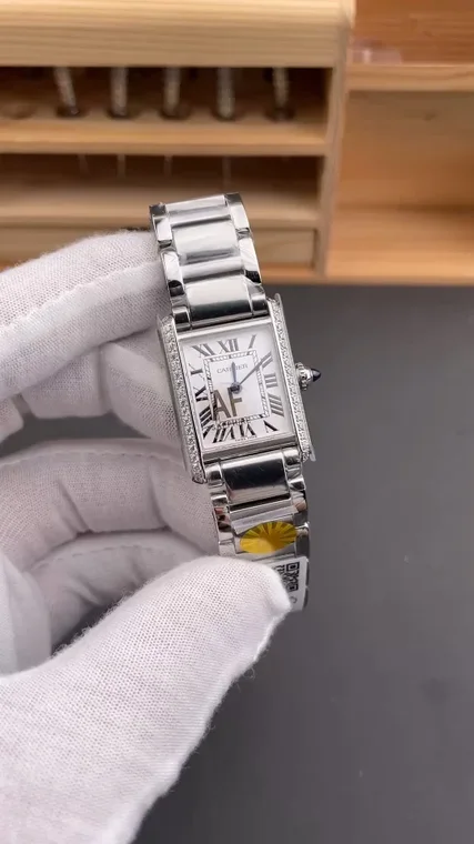 Cartier Tank Steel Diamond-Set 29.5 × 22mm