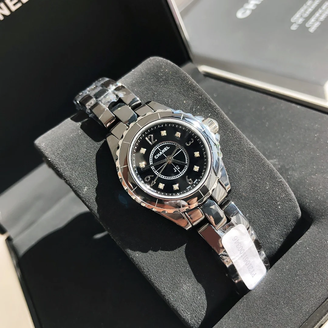 Chanel J12 Ceramic Diamond-Set 29mm — photographed off the sweep