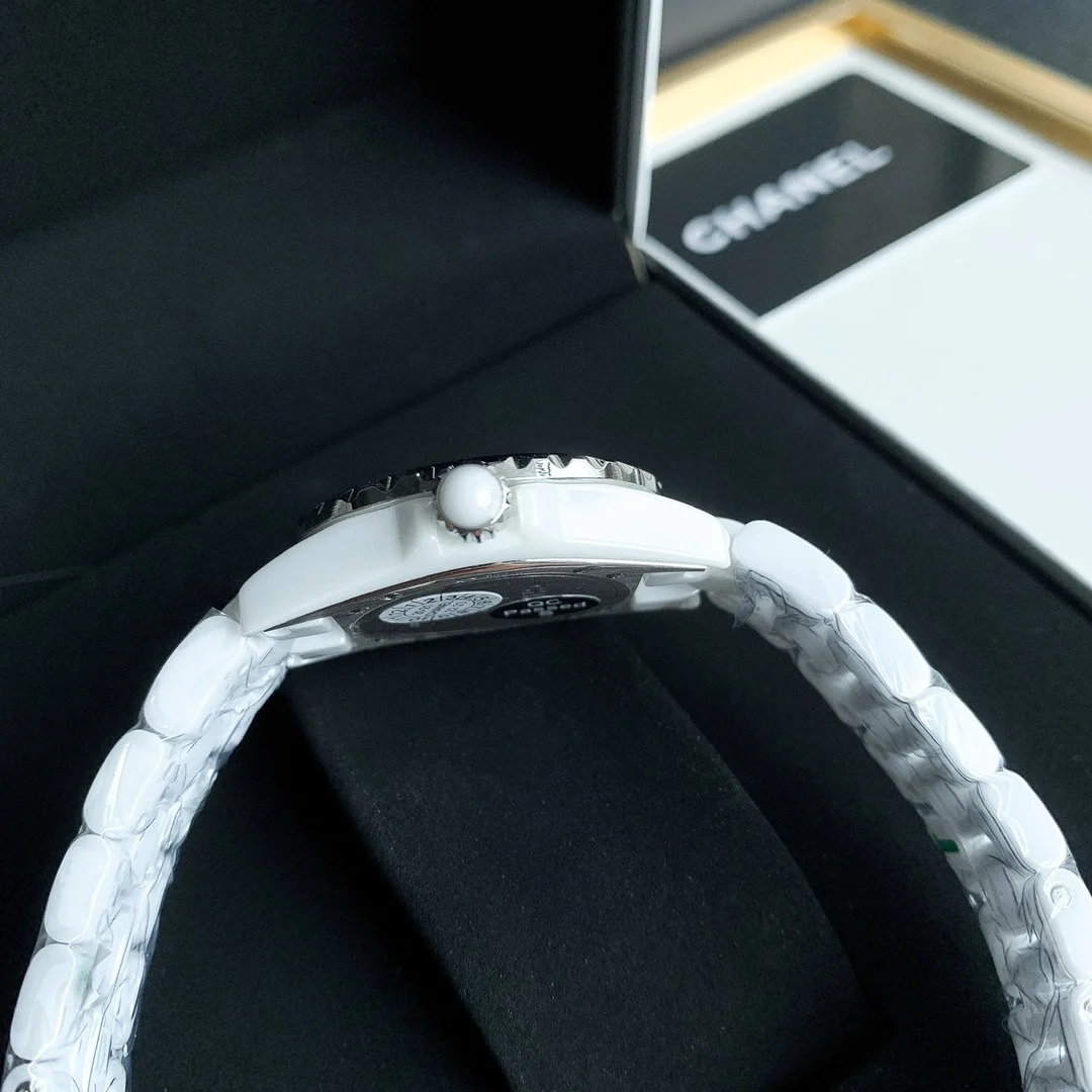 Chanel J12 Ceramic Diamond-Set 33mm — photographed off the sweep