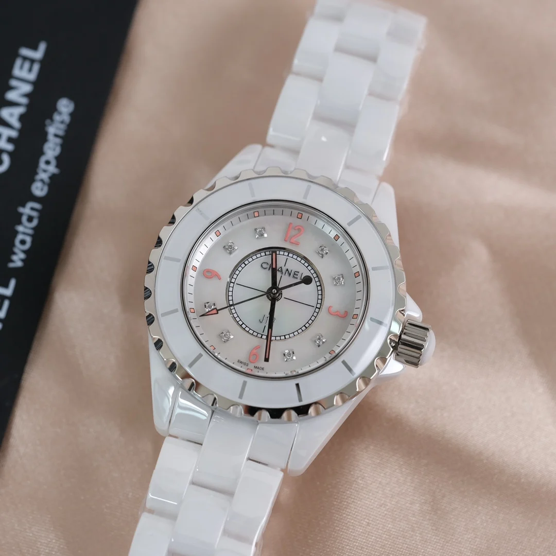 Chanel J12 Ceramic Diamond-Set 33mm — photographed off the sweep