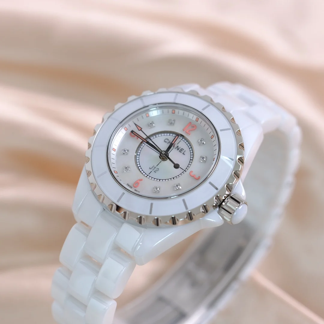 Chanel J12 Ceramic Diamond-Set 33mm — photographed off the sweep