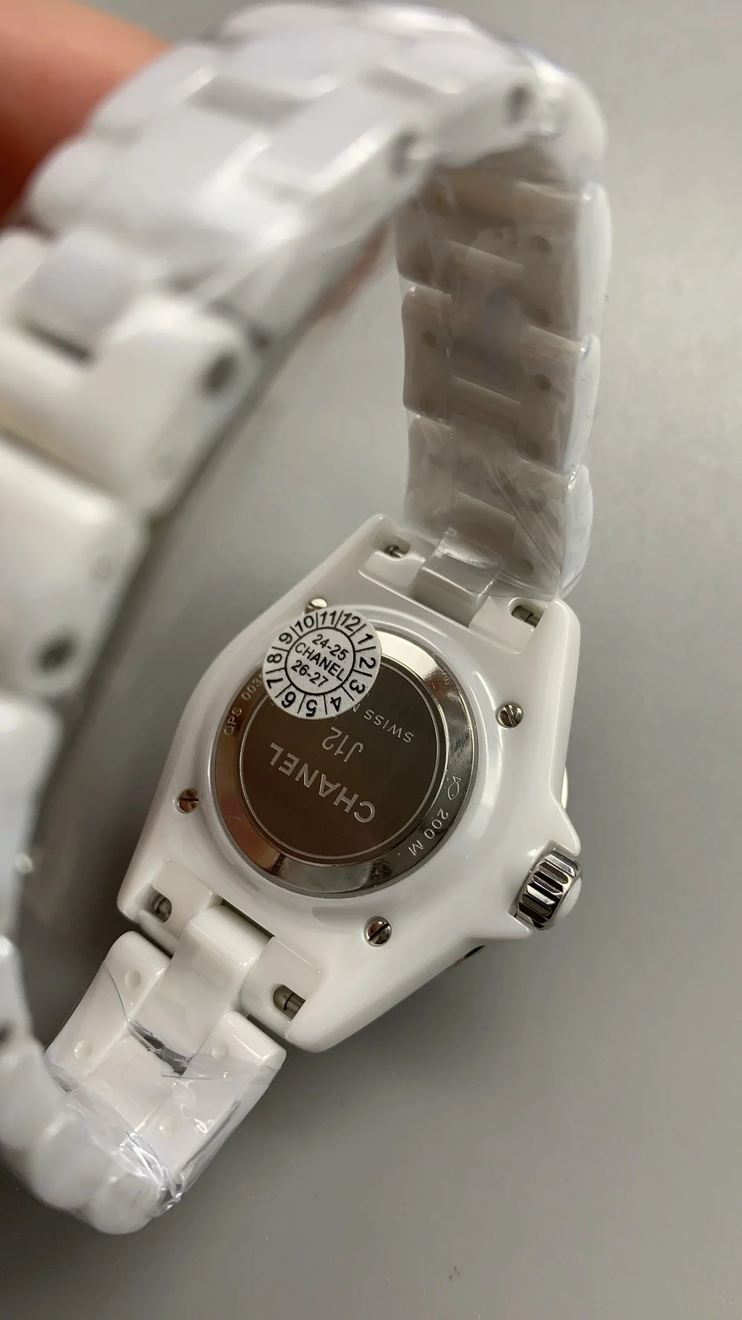 Chanel J12 Ceramic White Dial — photographed off the sweep