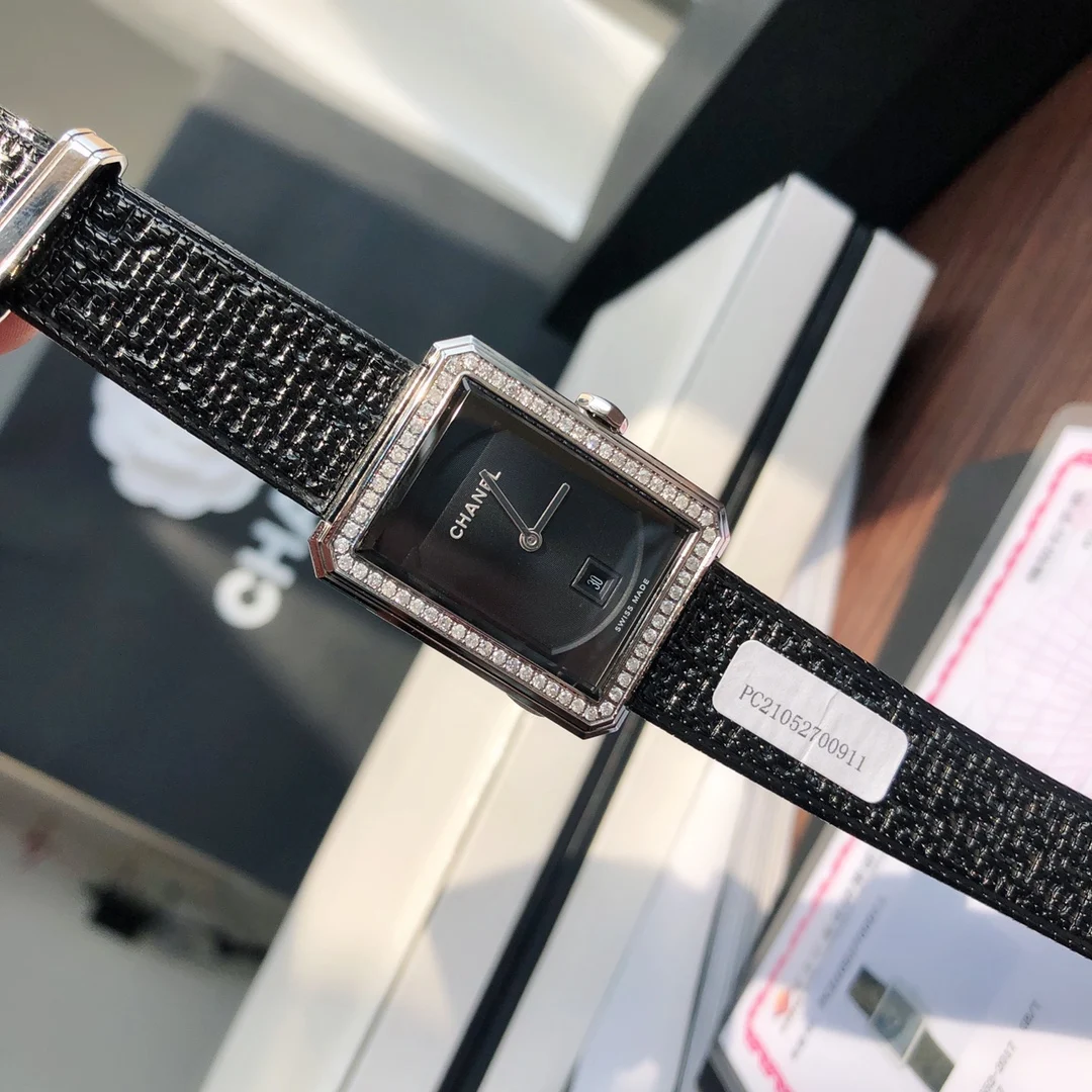 Chanel Steel 26.7 × 34.6mm — photographed off the sweep