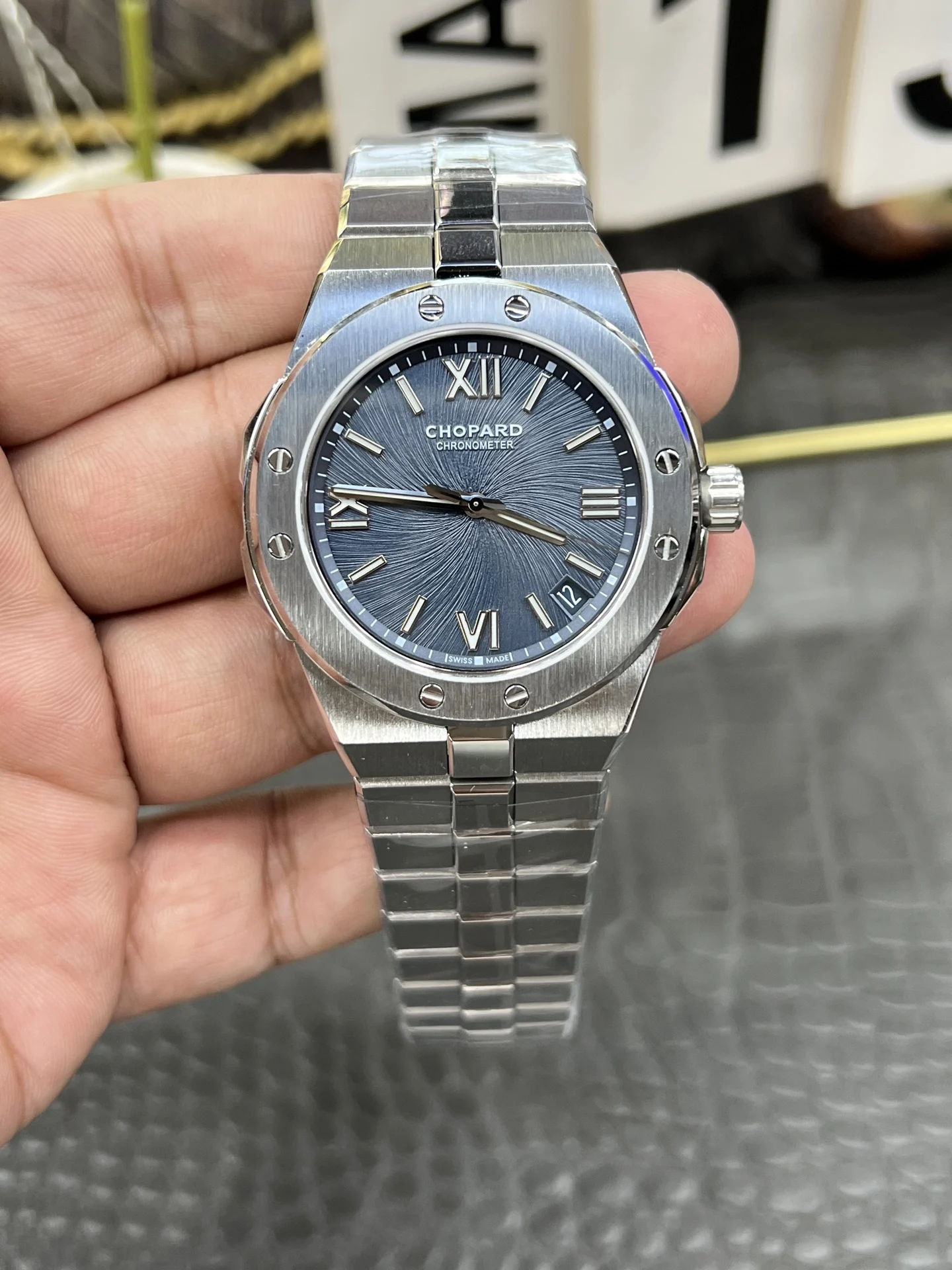 Chopard Blue Dial — photographed off the sweep