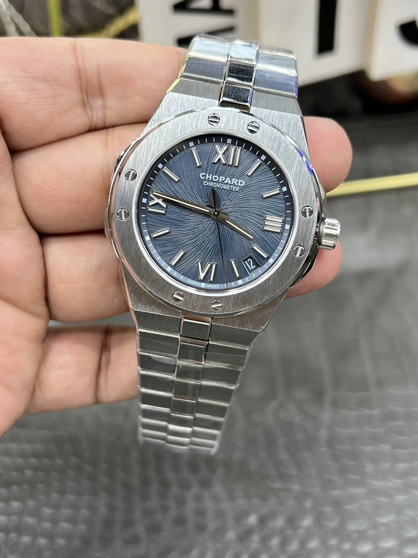 Chopard Blue Dial — photographed off the sweep