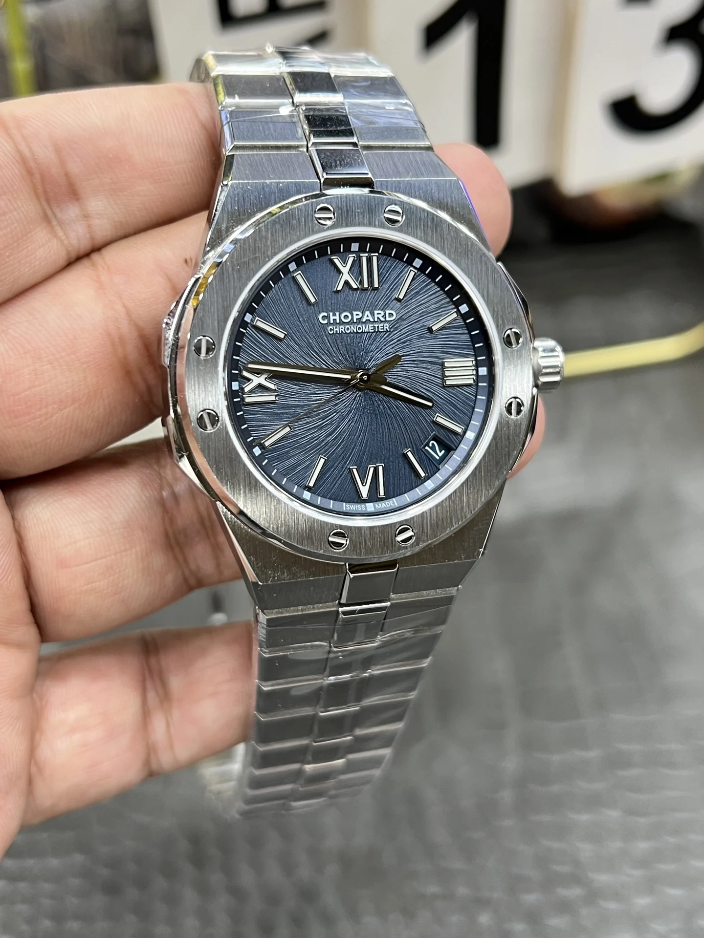Chopard Blue Dial — photographed off the sweep