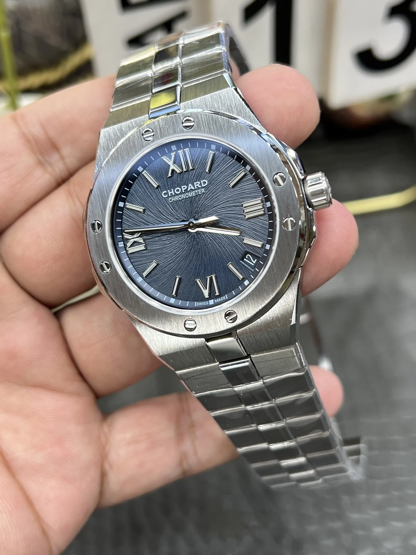 Chopard Blue Dial — photographed off the sweep