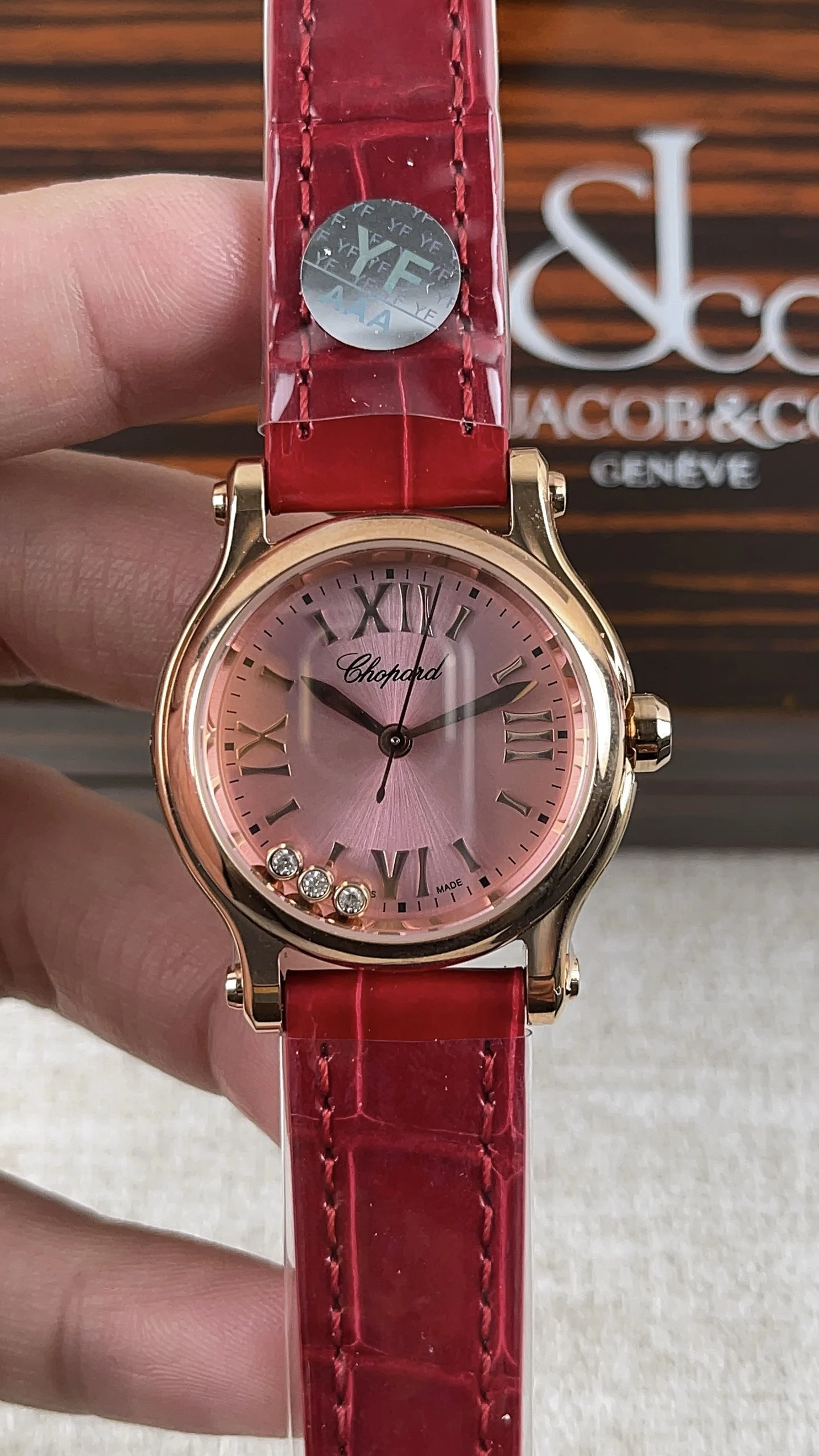 Chopard Happy Diamonds 30mm — photographed off the sweep