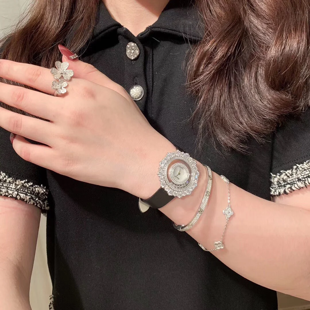 Chopard Happy Diamonds 34mm — photographed off the sweep