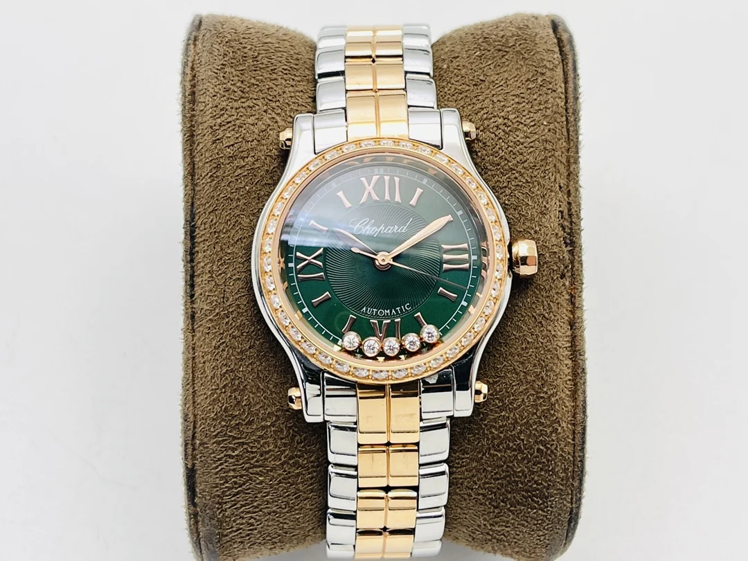 Chopard Happy Diamonds Rose Gold 30mm — photographed off the sweep
