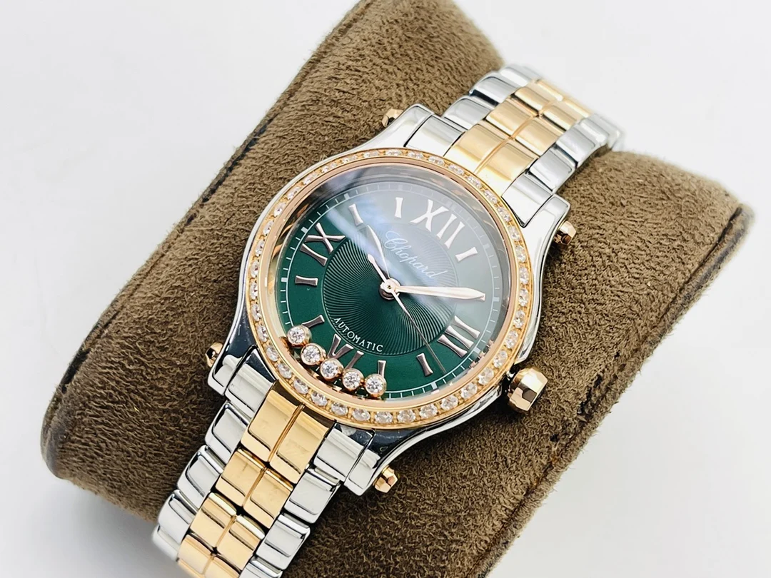 Chopard Happy Diamonds Rose Gold 30mm — photographed off the sweep