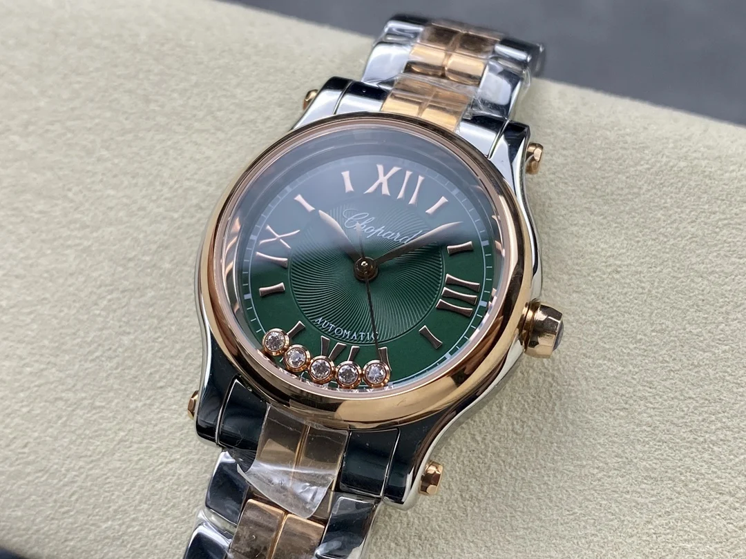 Chopard Happy Diamonds Rose Gold 30mm — photographed off the sweep