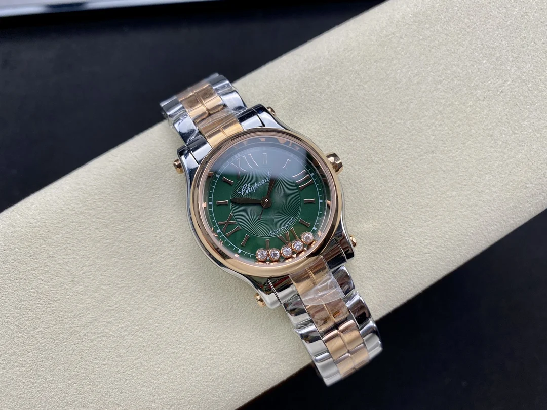 Chopard Happy Diamonds Rose Gold 30mm — photographed off the sweep
