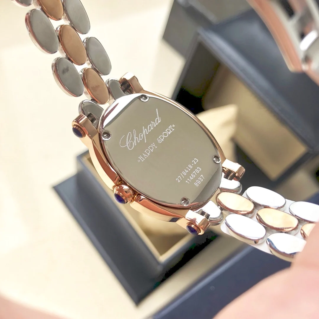 Chopard Happy Diamonds Steel Black Dial — photographed off the sweep