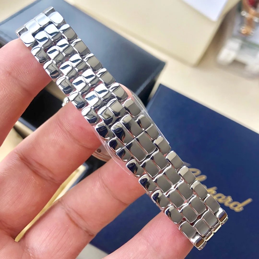 Chopard Happy Diamonds Steel Black Dial — photographed off the sweep