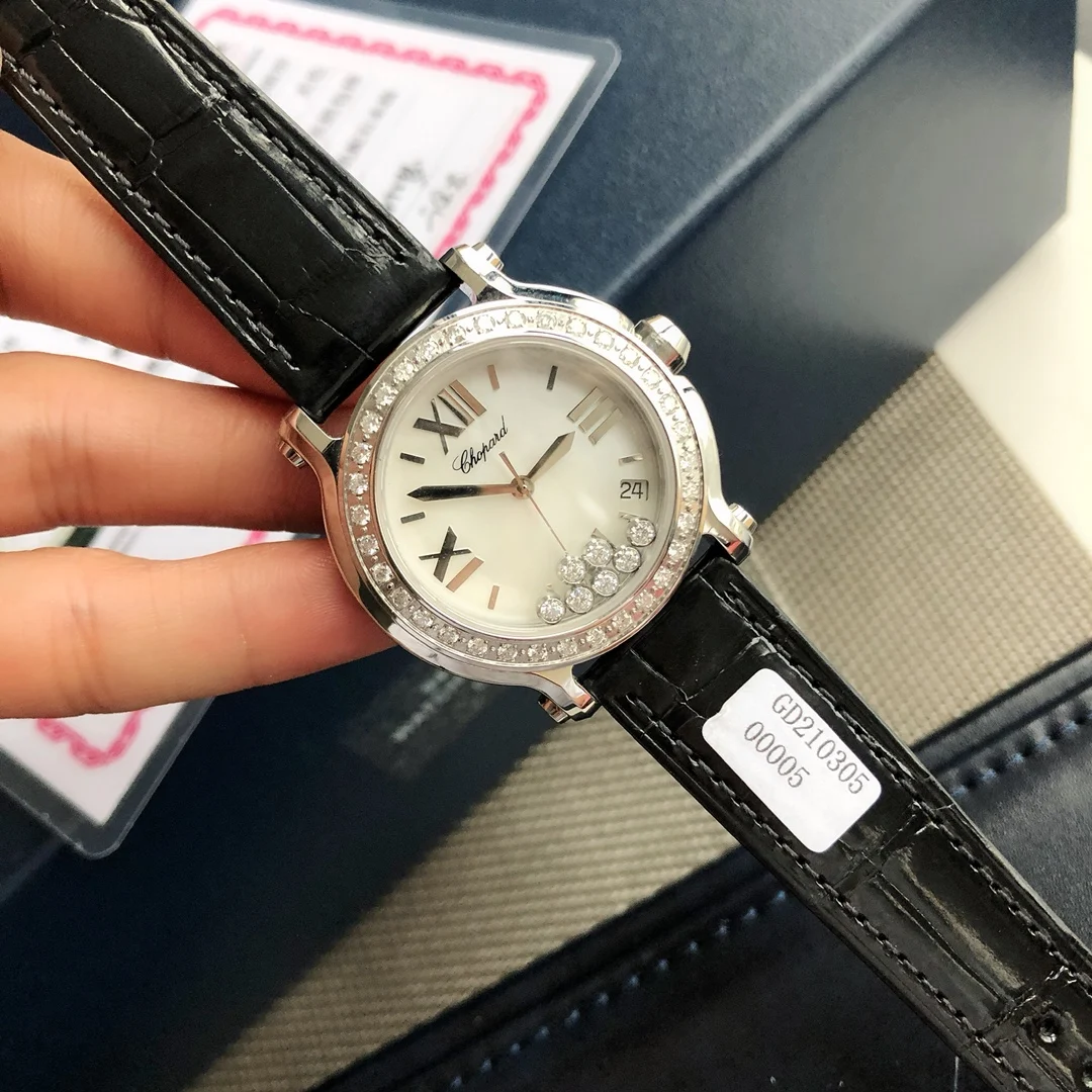 Chopard Happy Diamonds Steel Diamond-Set 36mm — photographed off the sweep