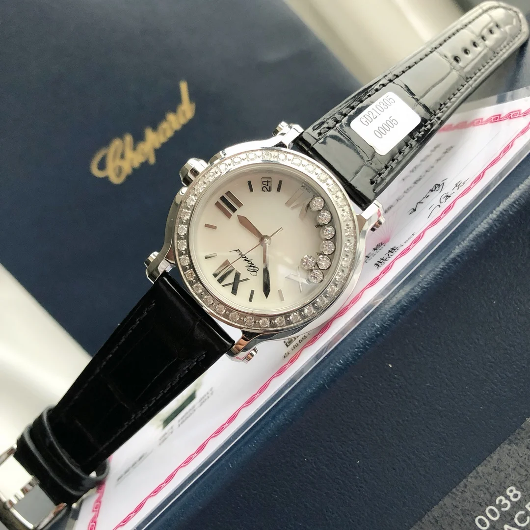 Chopard Happy Diamonds Steel Diamond-Set 36mm — photographed off the sweep