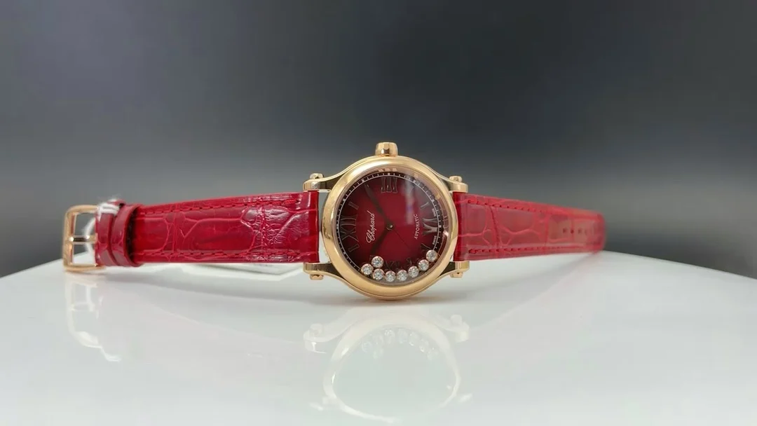 Chopard Happy Sport Black Dial — photographed off the sweep