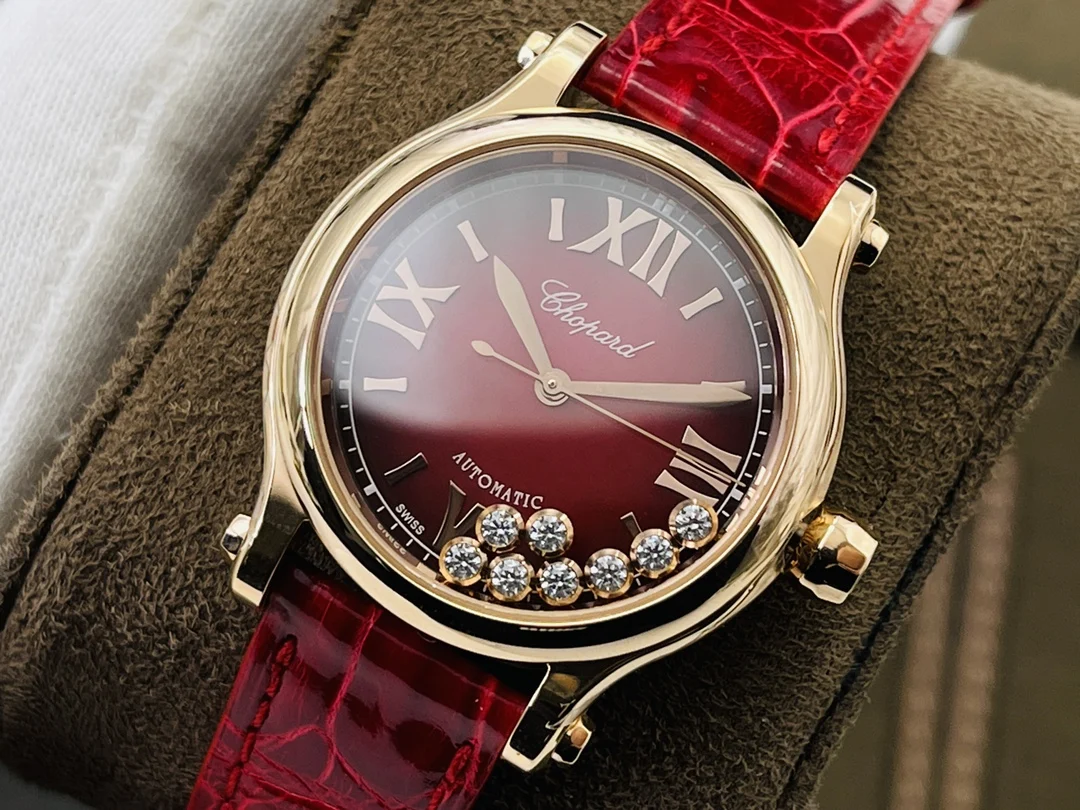 Chopard Happy Sport Black Dial — photographed off the sweep