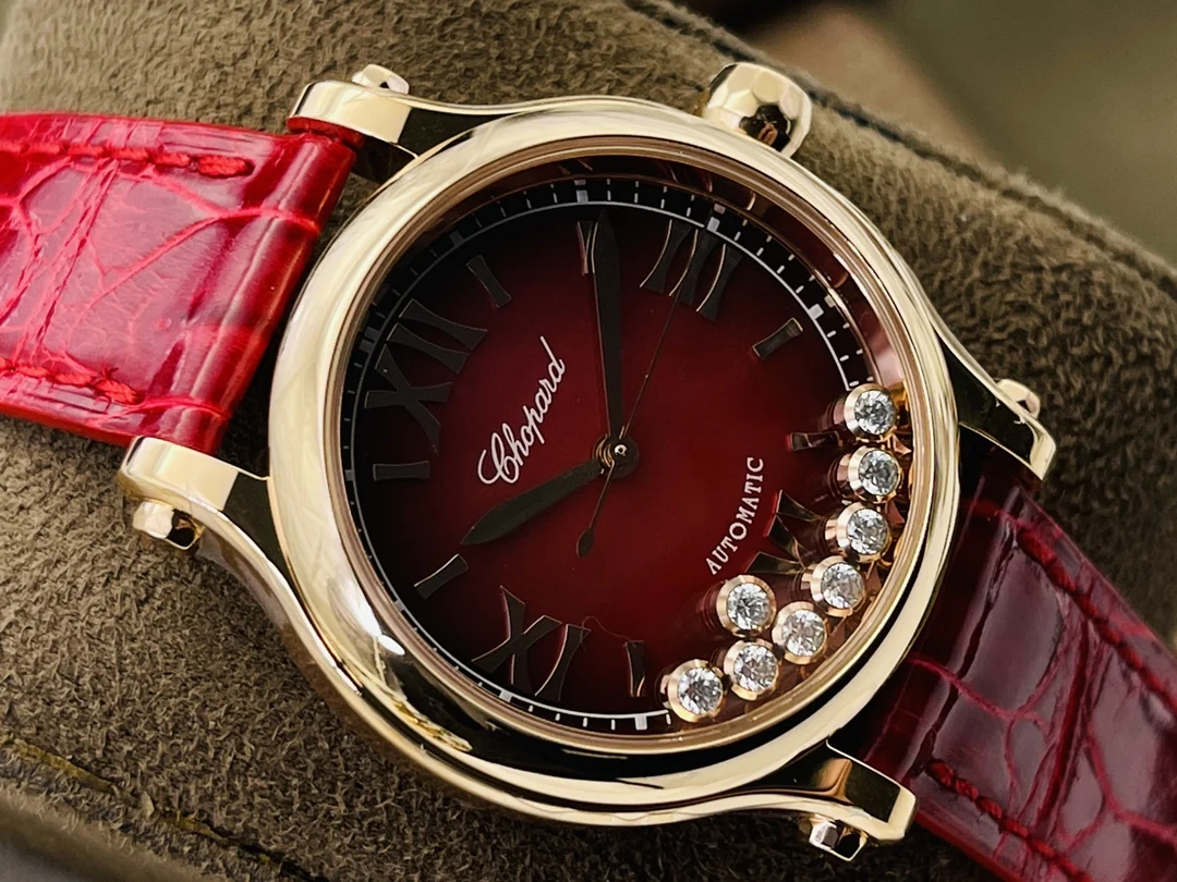 Chopard Happy Sport Black Dial — photographed off the sweep