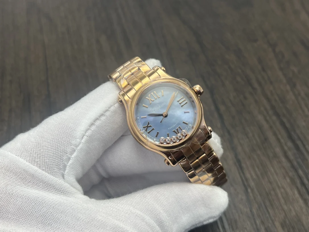 Chopard Happy Sport Green Dial 30mm — photographed off the sweep