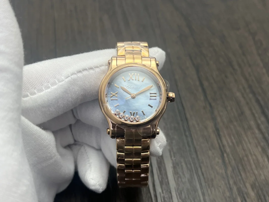 Chopard Happy Sport Green Dial 30mm — photographed off the sweep