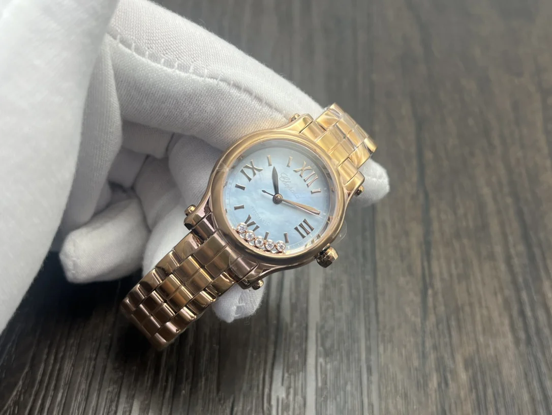 Chopard Happy Sport Green Dial 30mm — photographed off the sweep