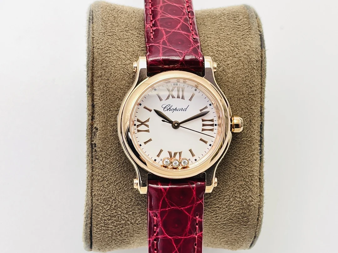 Chopard Happy Sport Rose Gold Blue Dial 30mm — photographed off the sweep