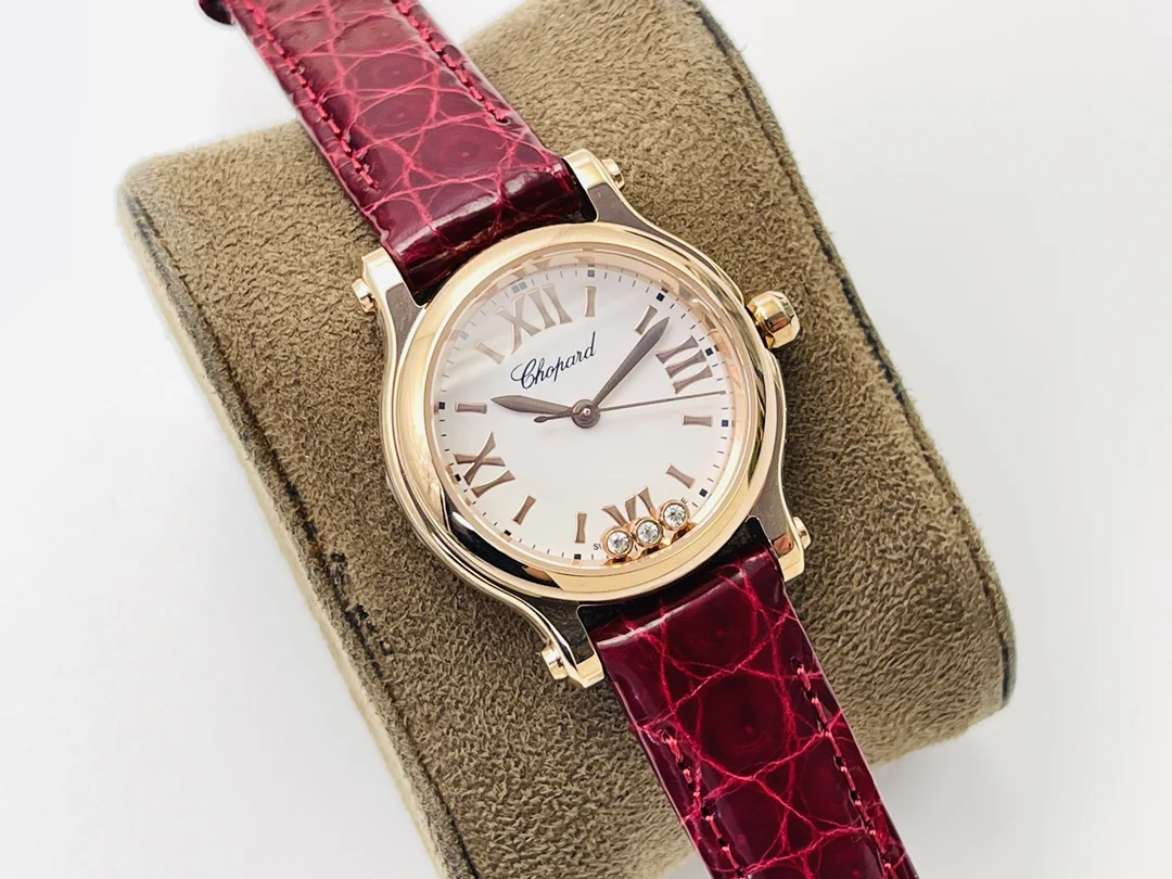 Chopard Happy Sport Rose Gold Blue Dial 30mm — photographed off the sweep