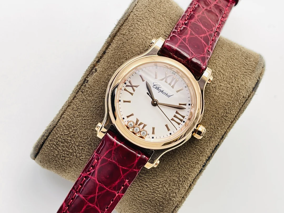Chopard Happy Sport Rose Gold Blue Dial 30mm — photographed off the sweep