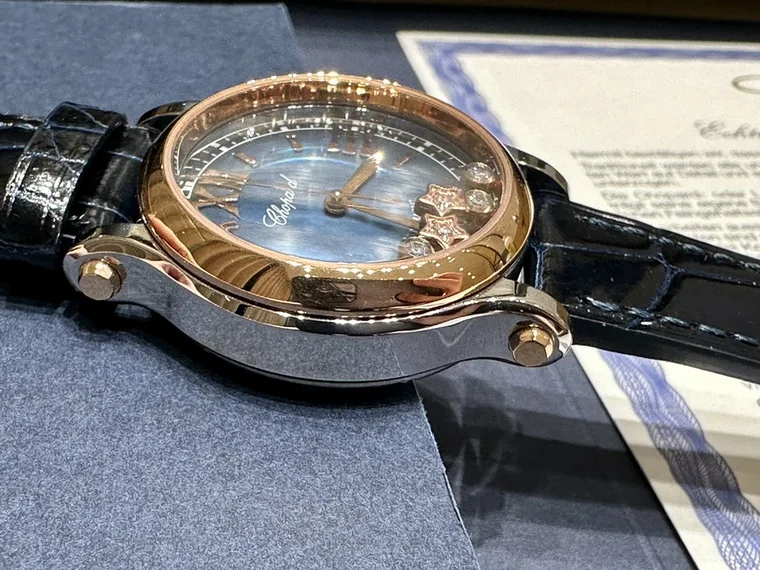Chopard Happy Sport Rose Gold Blue Dial