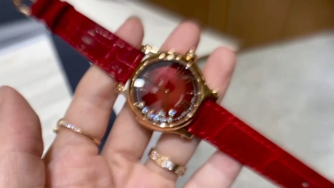 Chopard Happy Sport Rose Gold Red Dial