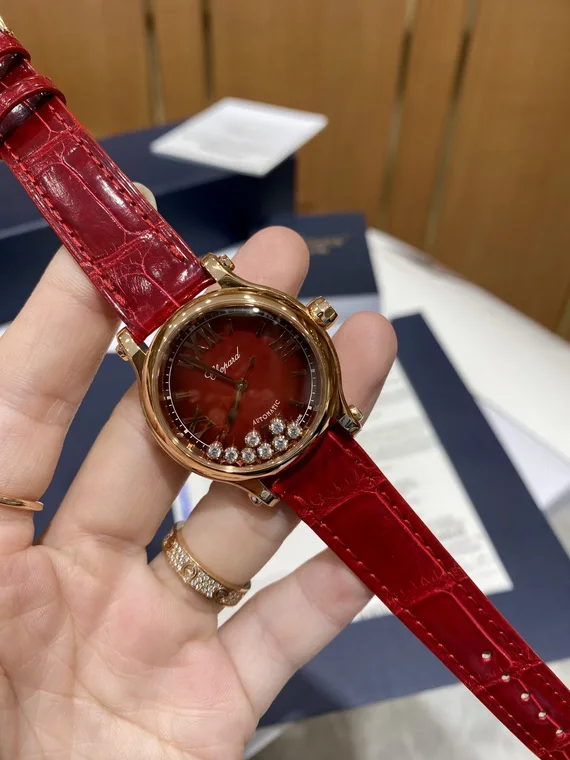 Chopard Happy Sport Rose Gold Red Dial