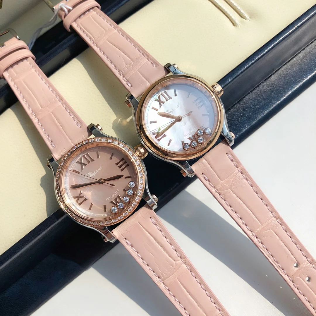 Chopard Happy Sport Rose Gold White Dial — photographed off the sweep