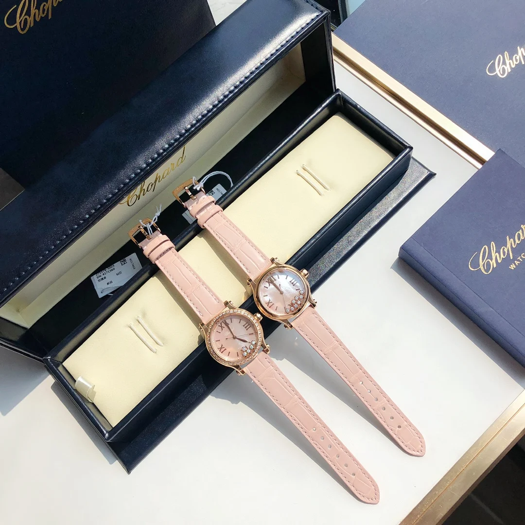 Chopard Happy Sport Rose Gold White Dial — photographed off the sweep
