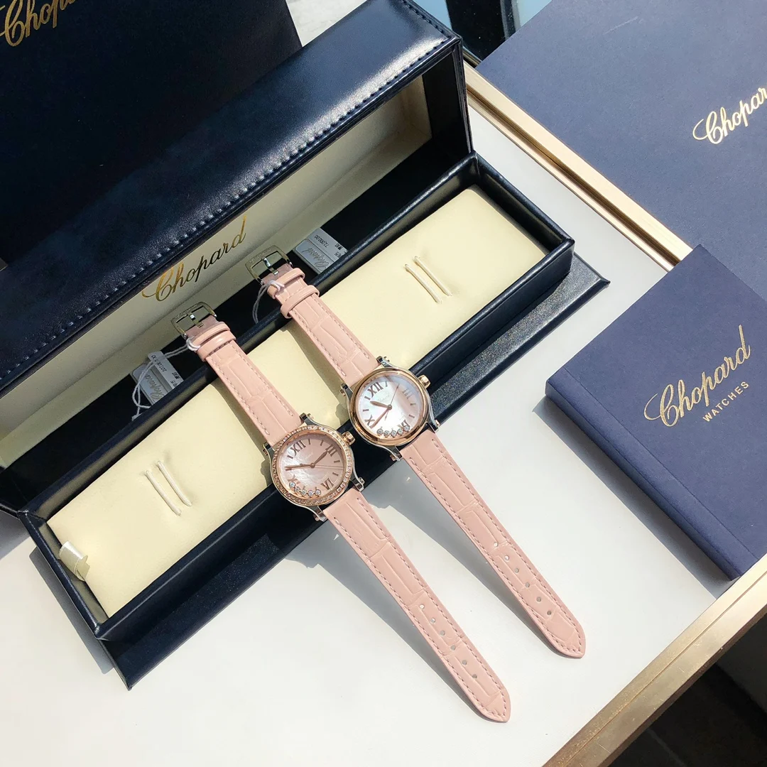 Chopard Happy Sport Rose Gold White Dial — photographed off the sweep