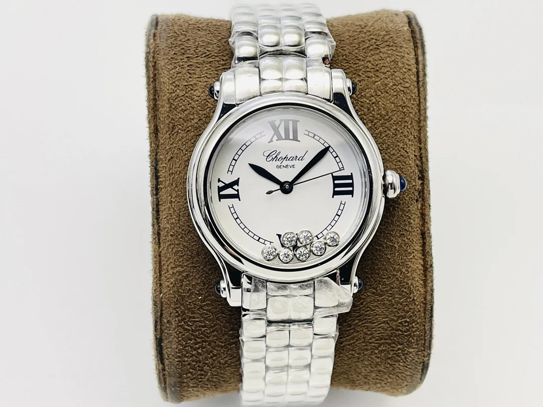 Chopard Happy Sport Steel Blue Dial — photographed off the sweep