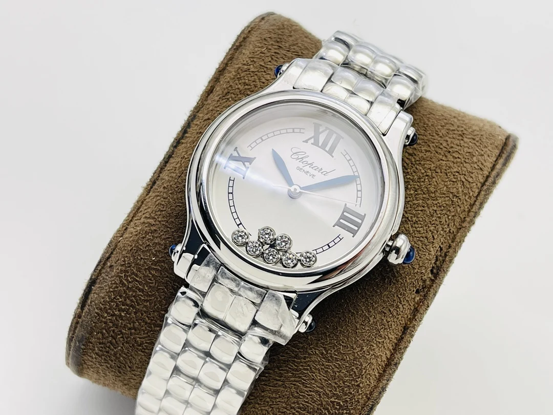 Chopard Happy Sport Steel Blue Dial — photographed off the sweep