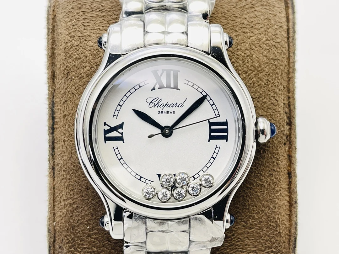 Chopard Happy Sport Steel Blue Dial — photographed off the sweep