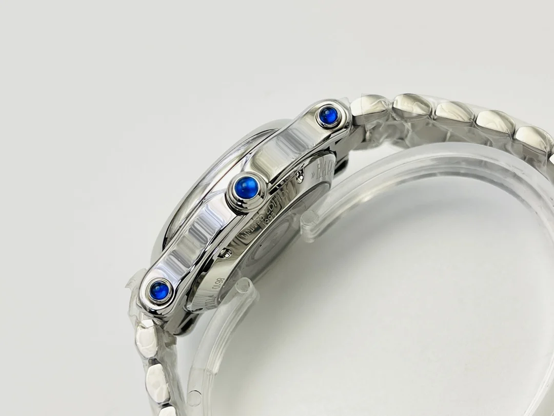 Chopard Happy Sport Steel Blue Dial — photographed off the sweep