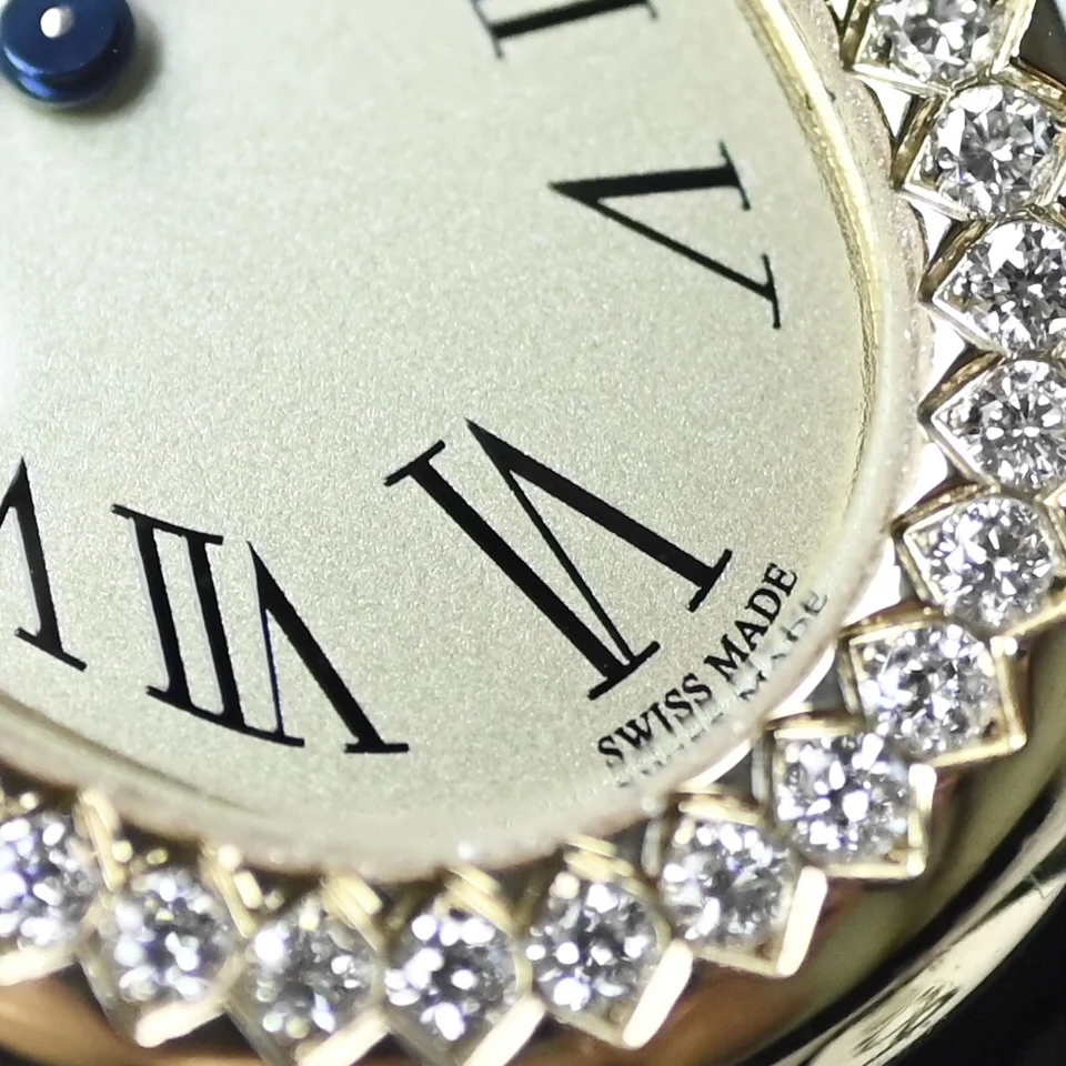 Detailed close-up of the dial reveals its exquisite texture — photographed off the sweep