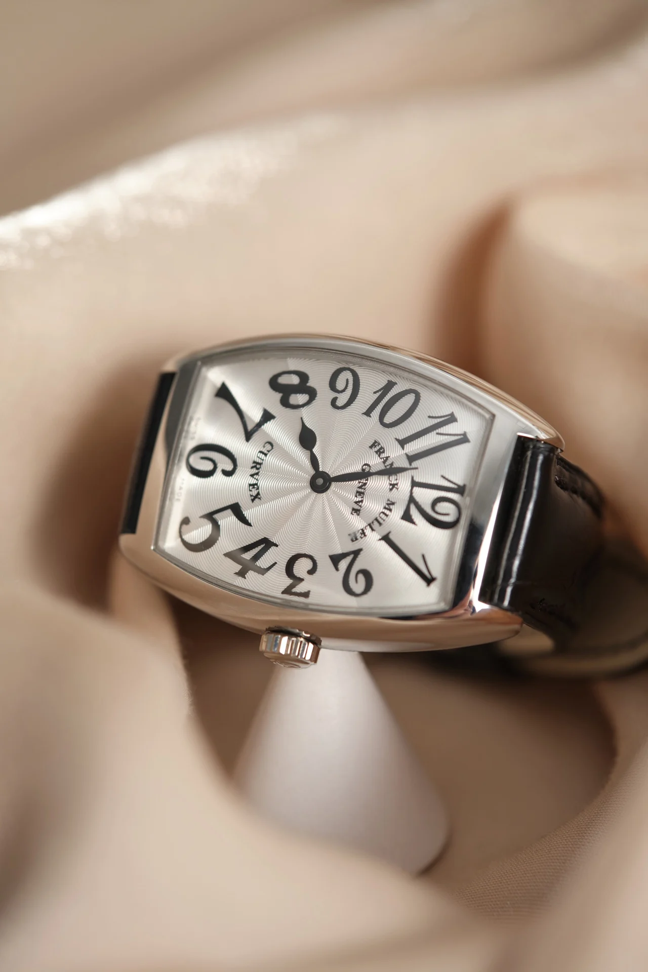 Franck Muller Long Island Steel Black Dial — photographed off the sweep