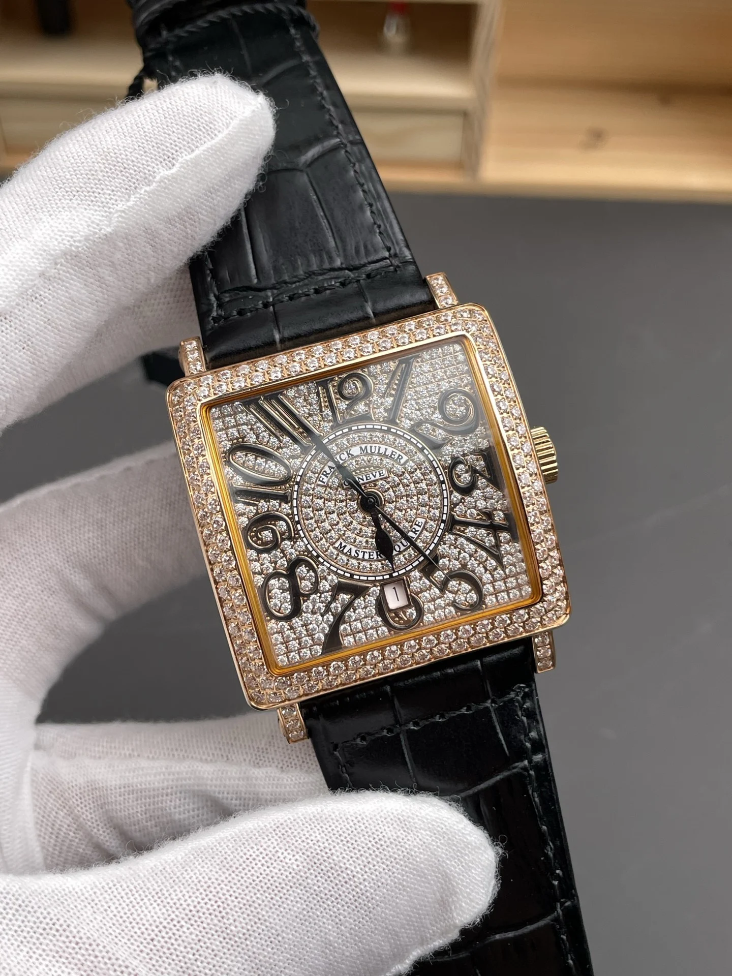 Franck Muller Rose Gold 36 × 36mm — photographed off the sweep