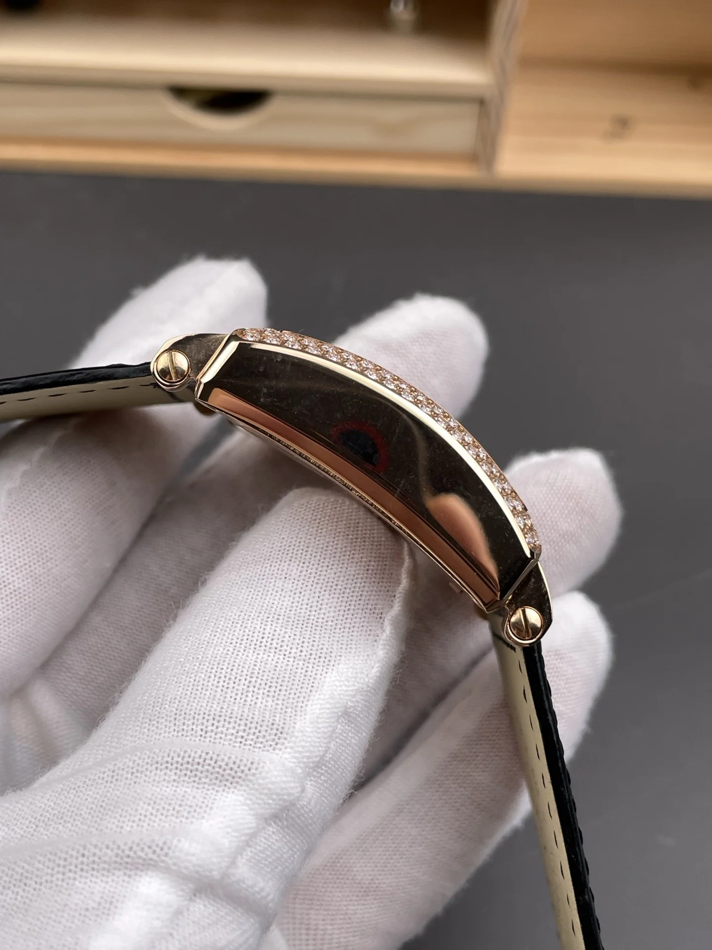 Franck Muller Rose Gold 36 × 36mm — photographed off the sweep