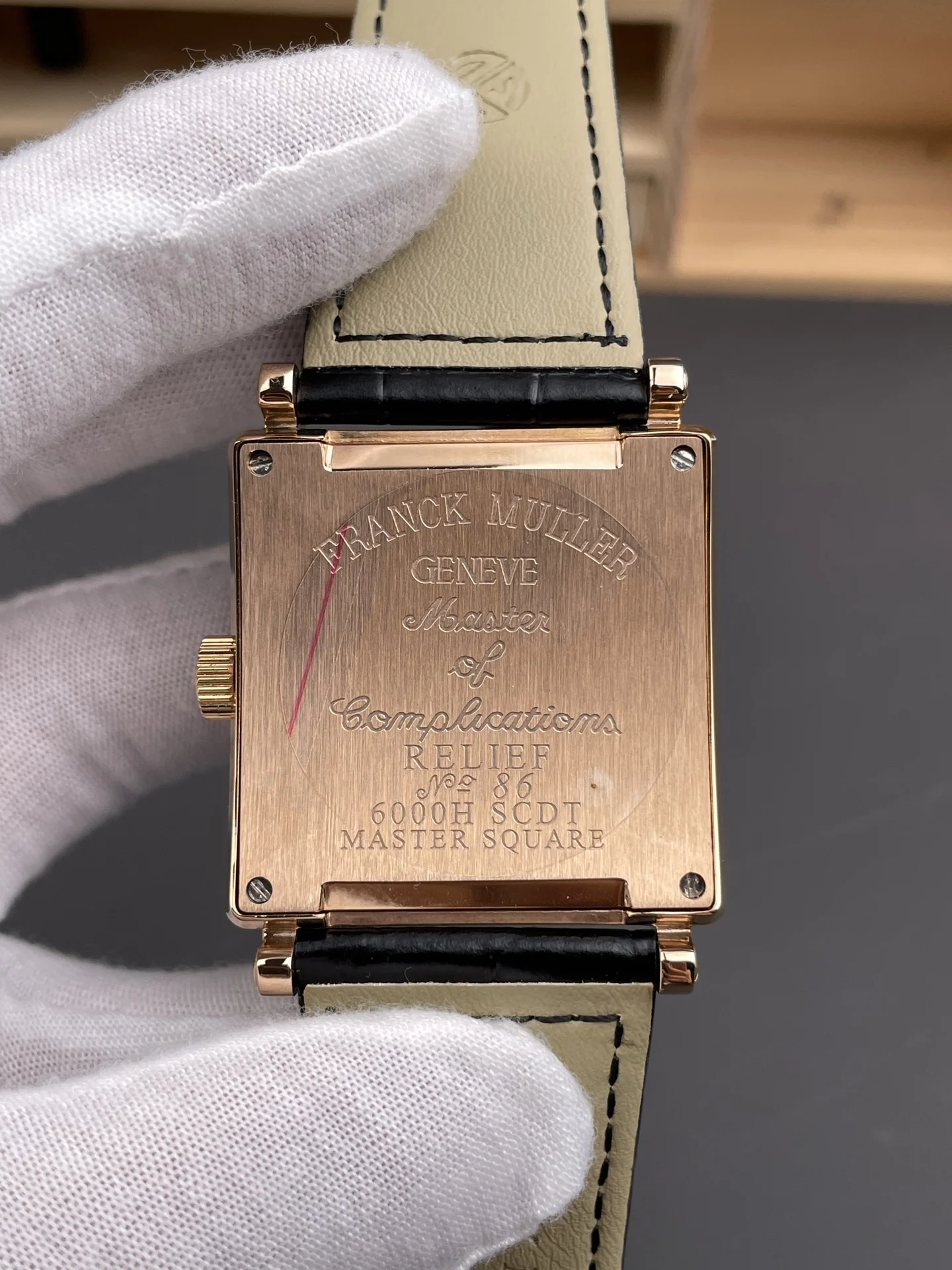 Franck Muller Rose Gold 36 × 36mm — photographed off the sweep