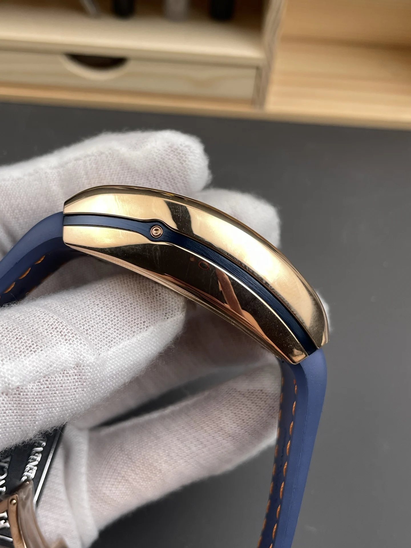Franck Muller Rose Gold 44 × 53.7mm — photographed off the sweep