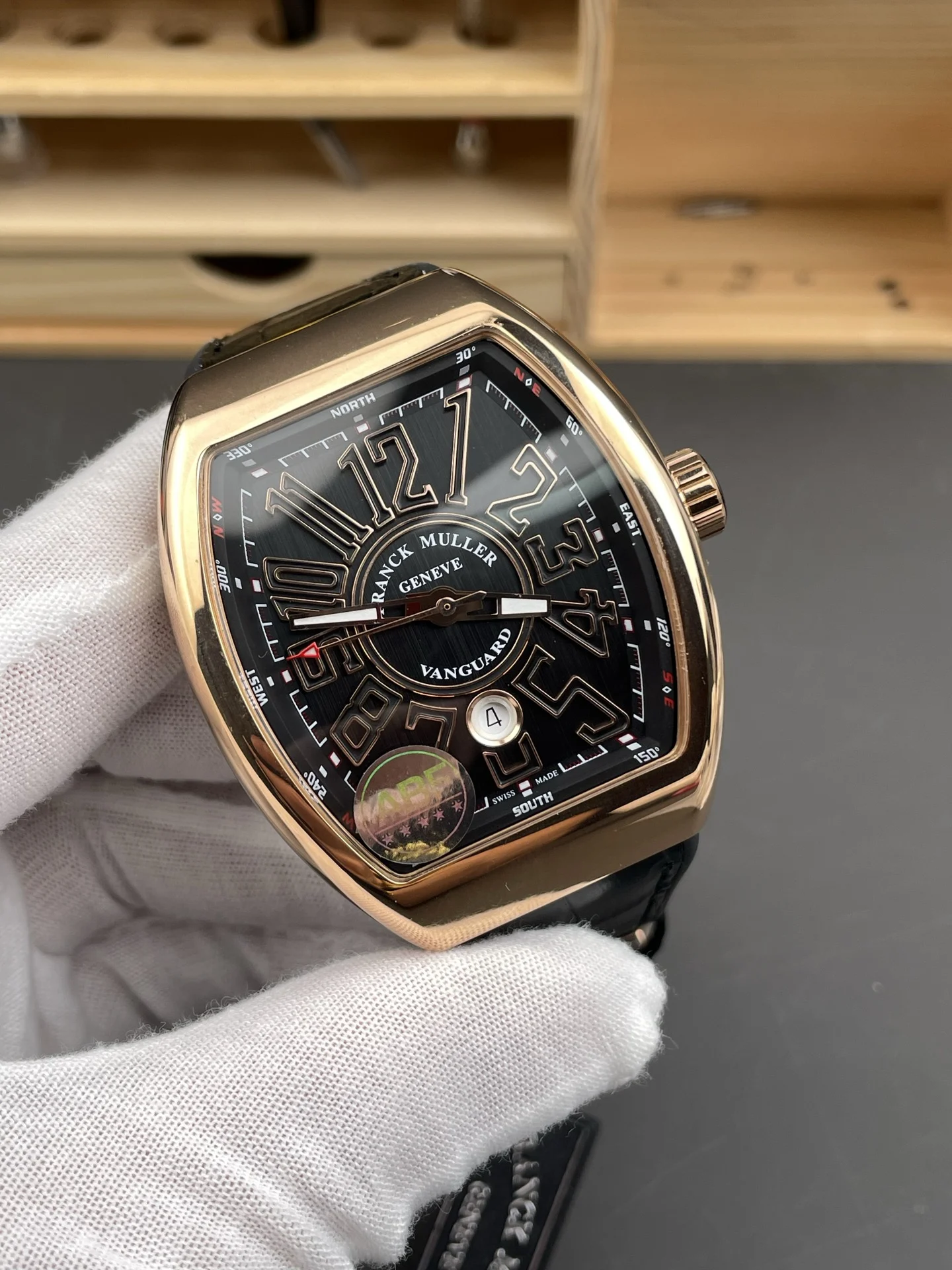 Franck Muller Rose Gold Black Dial — photographed off the sweep